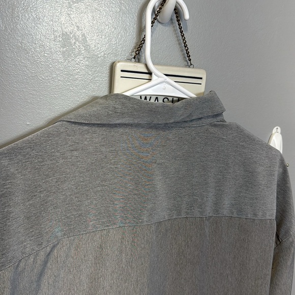 ELLIOTT Men’s Gray Button-Up Long Sleeve Collar Shirt Med 15-15.5 100% Polyester - Picture 11 of 16